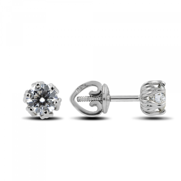 White Gold Earrings With Moissanite