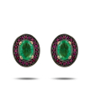 Gold Earrings With Emerald And Ruby