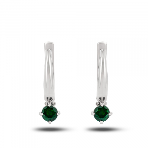 White Gold Earrings With Emeralds