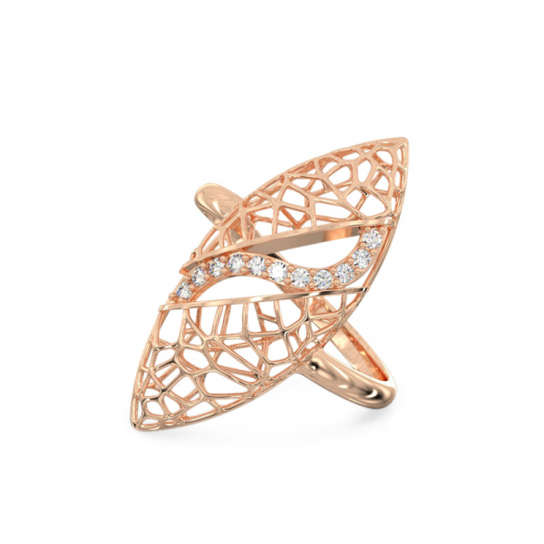 Rose Gold Ring Ficus Leaf