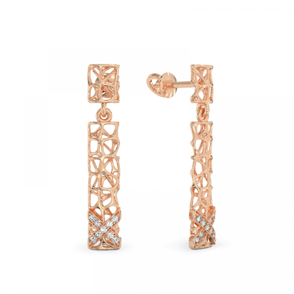 X-Coral Earrings From Rose Gold