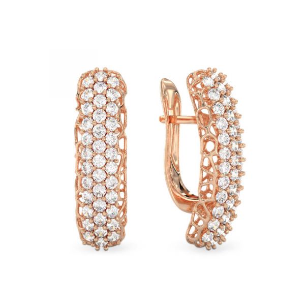 Graceful Coral Rose Gold Earrings