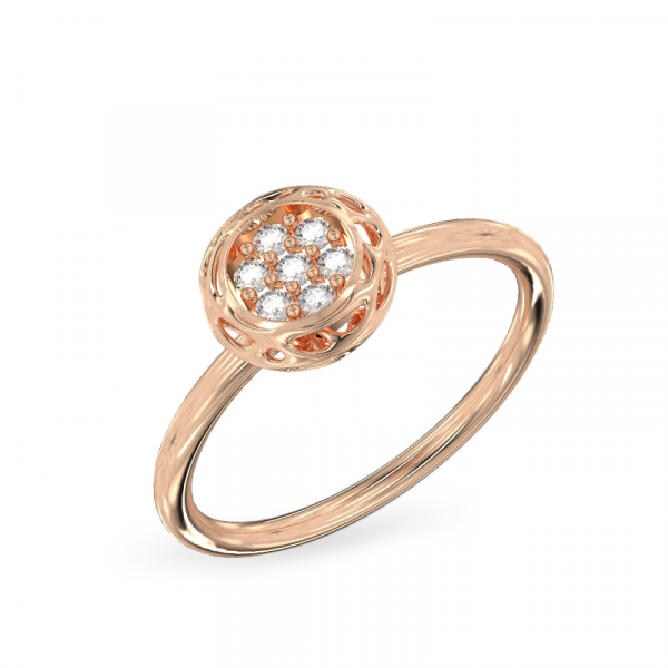 Round Form Rose Gold Ring