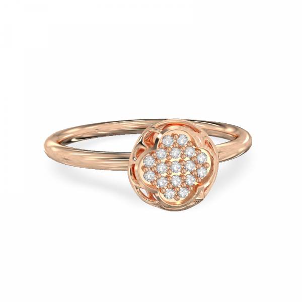 Four-Leaf Form Rose Gold Rring