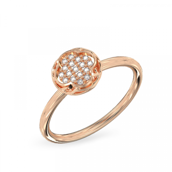 Four-Leaf Form Rose Gold Rring