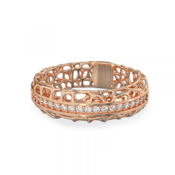 Coral Line Ring From Rose Gold