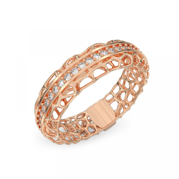 Coral Line Ring From Rose Gold