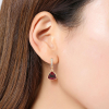 Rose Gold Earrings With Garnet