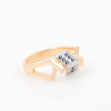 Gold Ring Geometric With Diamonds