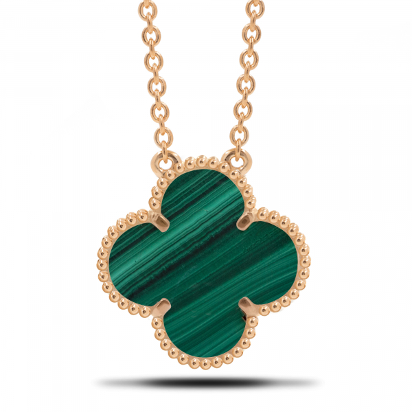 Necklace Clover With Malachite