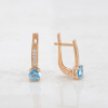 Gold Earrings With Topaz