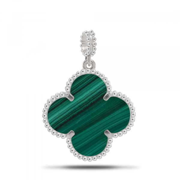 Silver Pendant With Malachite