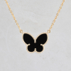  Necklace CLOVER Butterfly With Onyx