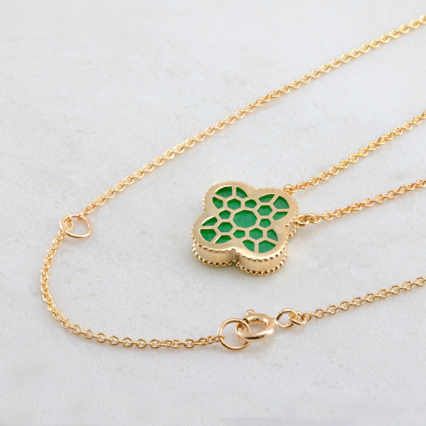 Gold Plated Necklace With Jade