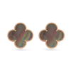 Gold Plated Earrings Clover With Black Mother-of-pearl