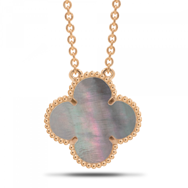 Gold Necklace With Black Mother-of-pearl