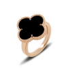 Silver Ring Clover With Onyx