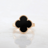 Silver Ring Clover With Onyx