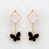 Gold Earrings With Black Butterfly