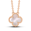 Gold Necklace Mini Clover With White Mother-of-pearl