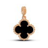 Gold Pedant Mini Clover With Onyx