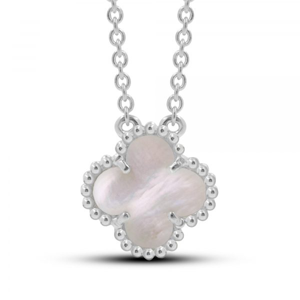 Necklace Mini Clover With White Mother-of-pearl