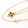 Gold Plated Necklace Black Lily Flower