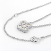 White Gold Necklace Mini Clover With White Mother-of-pearl