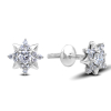 White Gold Earrings Stars With Diamonds