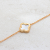 Gold Bracelet  Mini Clover With  Mother-of-pearl