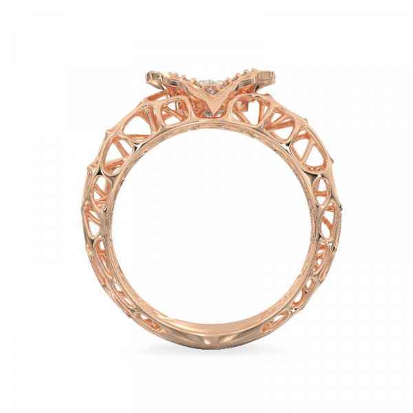 Coral Heart Rose Gold Ring