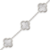 White Gold Bracelet Clover With White Mother-of-pearl