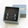 Gold Earrings Blue Tulip