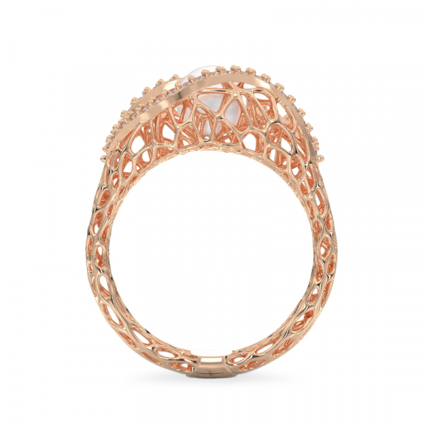 Seashell With Pearl Rose Gold Ring