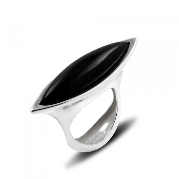 Silver Ring With Black Onyx 