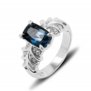 White Gold Ring With Topaz Winter Patterns