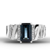 White gold ring ZigZag with topaz 