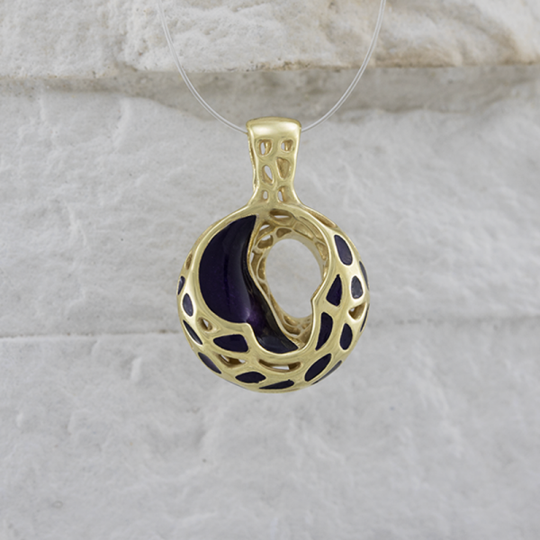 Gold Plated Pendant  Night Sky